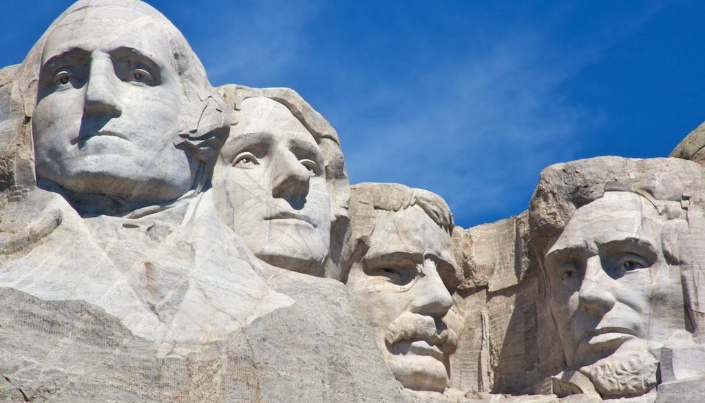 Mount Rushmore - four leaders in history